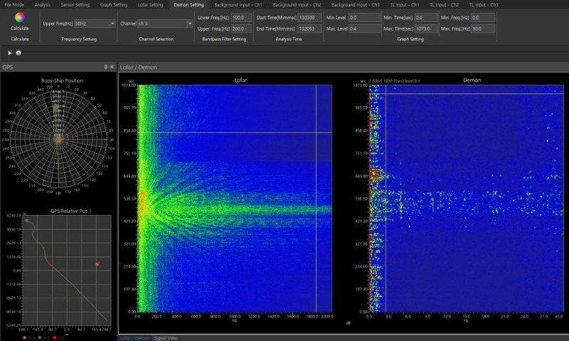 소나 신호분석 (Lofar-Demon) 프로그램의 분석 이미지.jpg